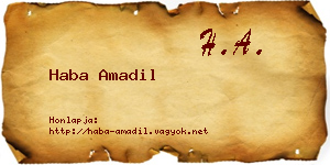 Haba Amadil névjegykártya